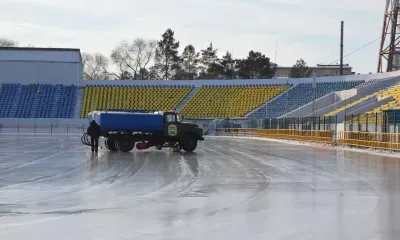 Каток на стадионе "Амур в Благовещенске завершил работу