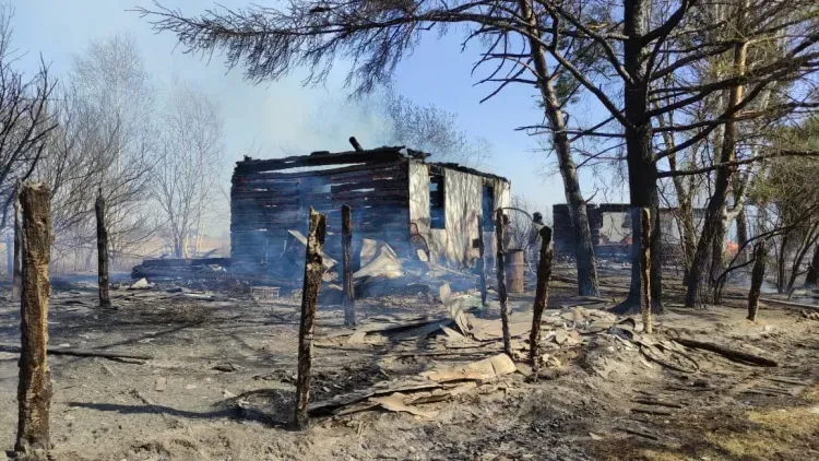 Крупный пожар в Благовещенском районе тушили 70 человек