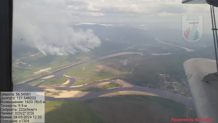 Огонь с сопки в амурский поселок не пустят минерализованные полосы