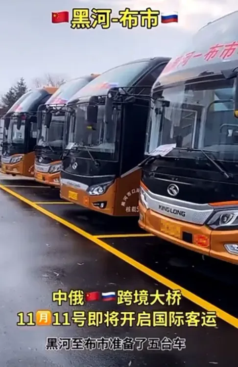 Соцсети: в Хэйхэ подготовили пять автобусов для перевозок по мосту через Амур